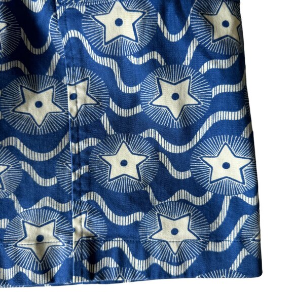 Boden Denim Skirt Stars Pockets Mini Summer Blue White Size 4P W28 July 4th - Picture 8 of 14